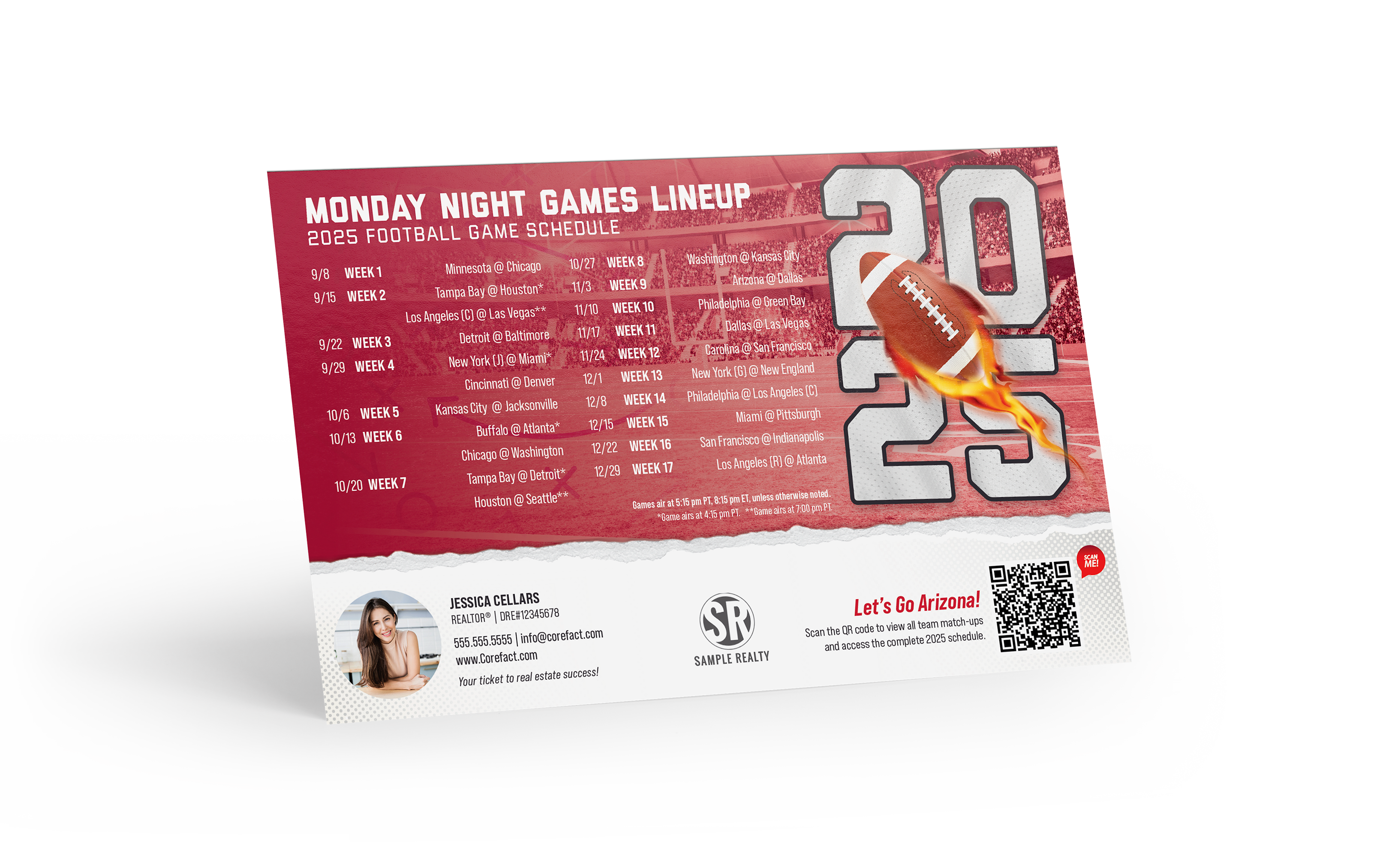 Football Schedule 2025 Magnet - Arizona (Print Only)