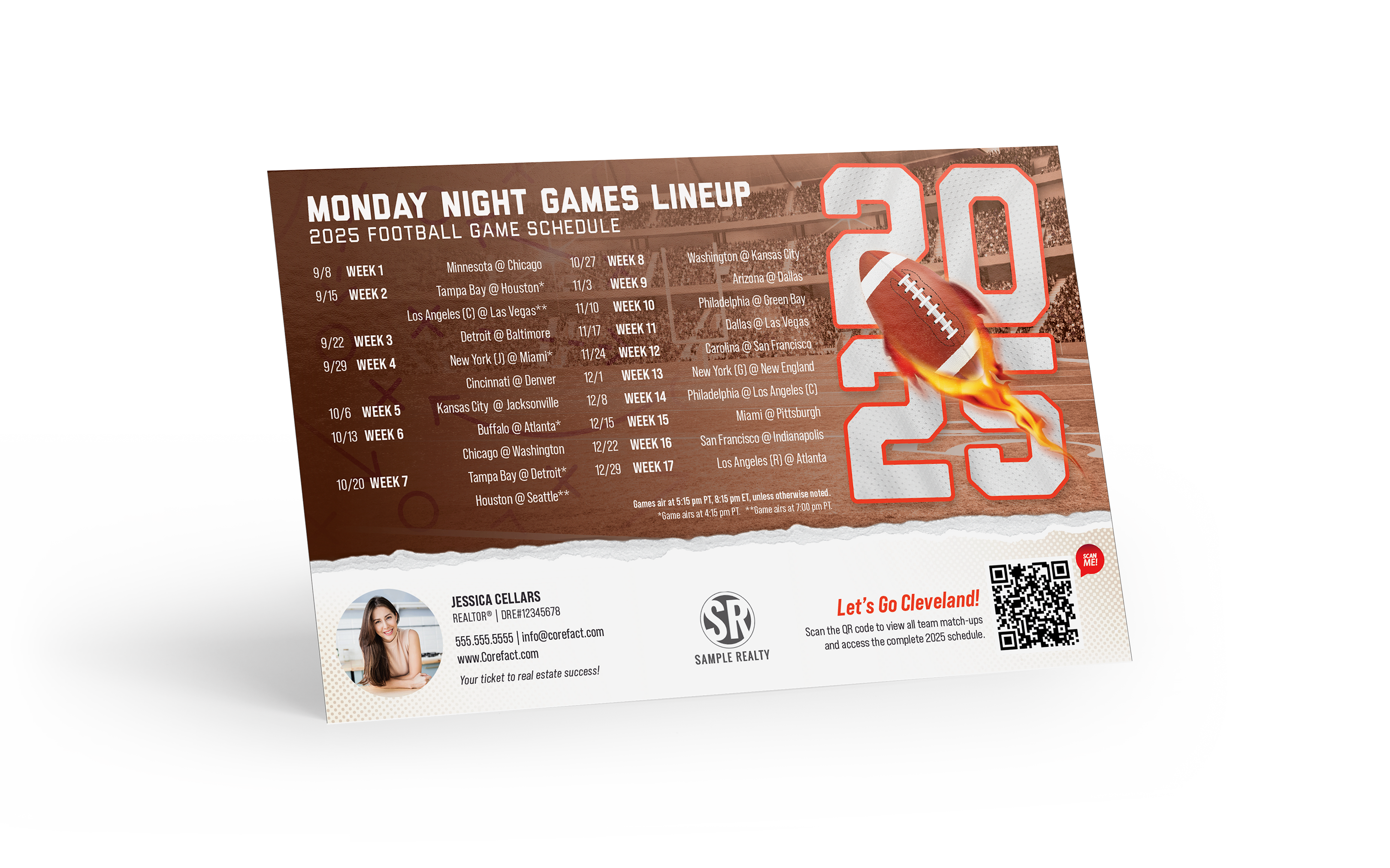 Football Schedule 2025 Magnet - Cleveland (Print Only)