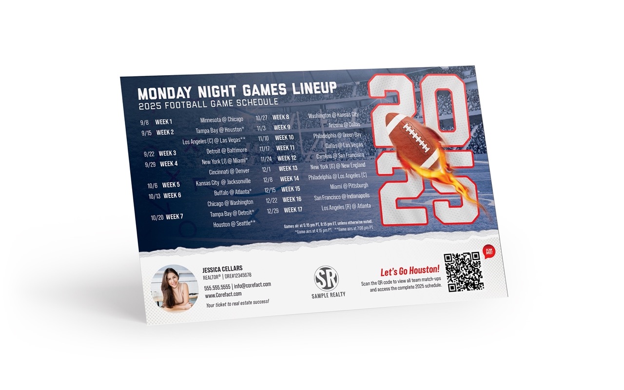 Football Schedule 2025 Magnet -Houston (Print Only)