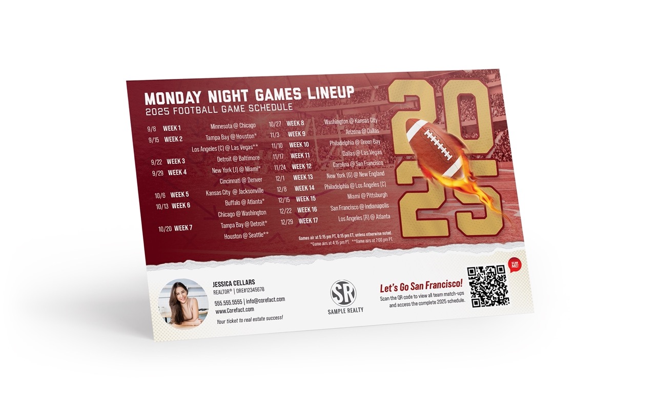 Football Schedule 2025 Magnet - San Francisco (Print Only)