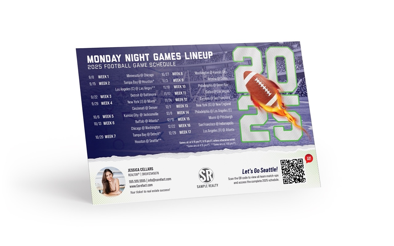 Football Schedule 2025 Magnet - Seattle (Print Only)