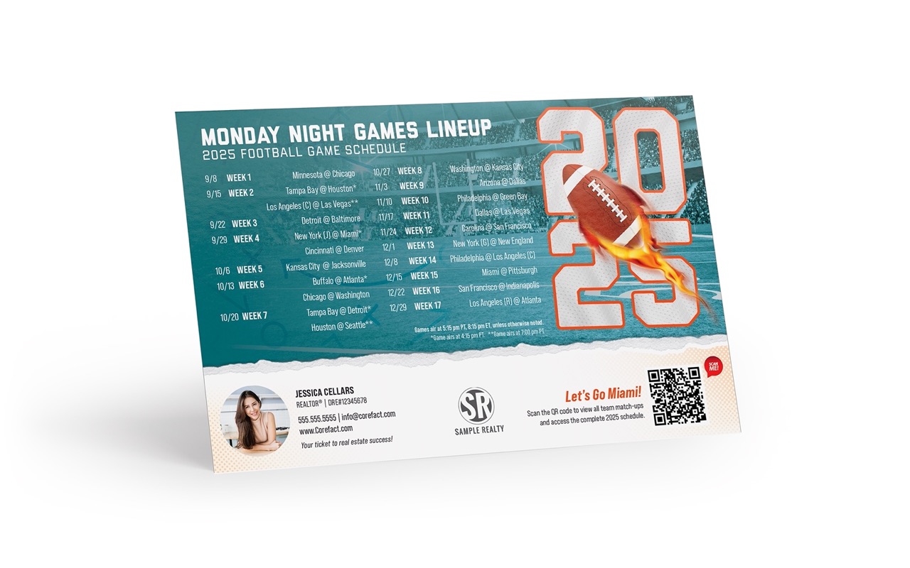 Football Schedule 2025 Magnet-Miami (Print Only)