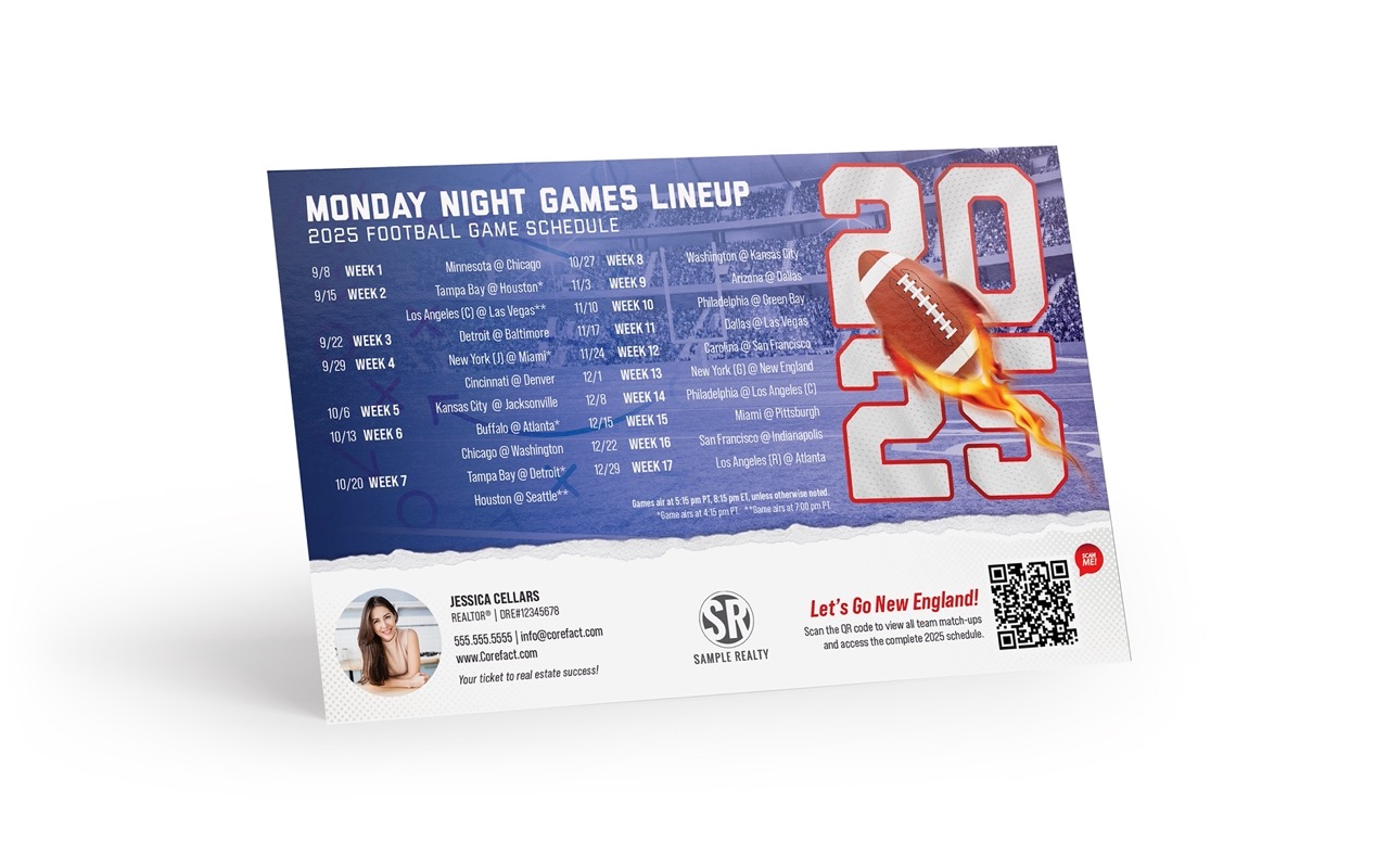 Football Schedule 2025 Magnet - New England (Mailer)