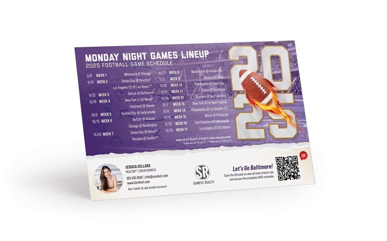 Football Schedule 2025 Magnet - Baltimore (Mailer)