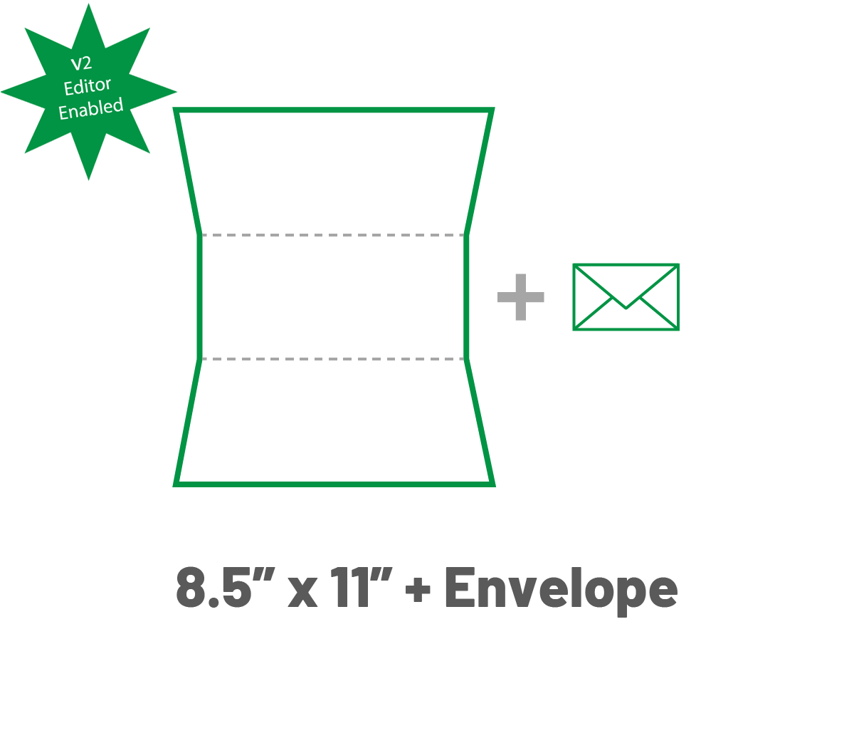 8.5 x 11 - Folded Letter + Envelope - Single Sided