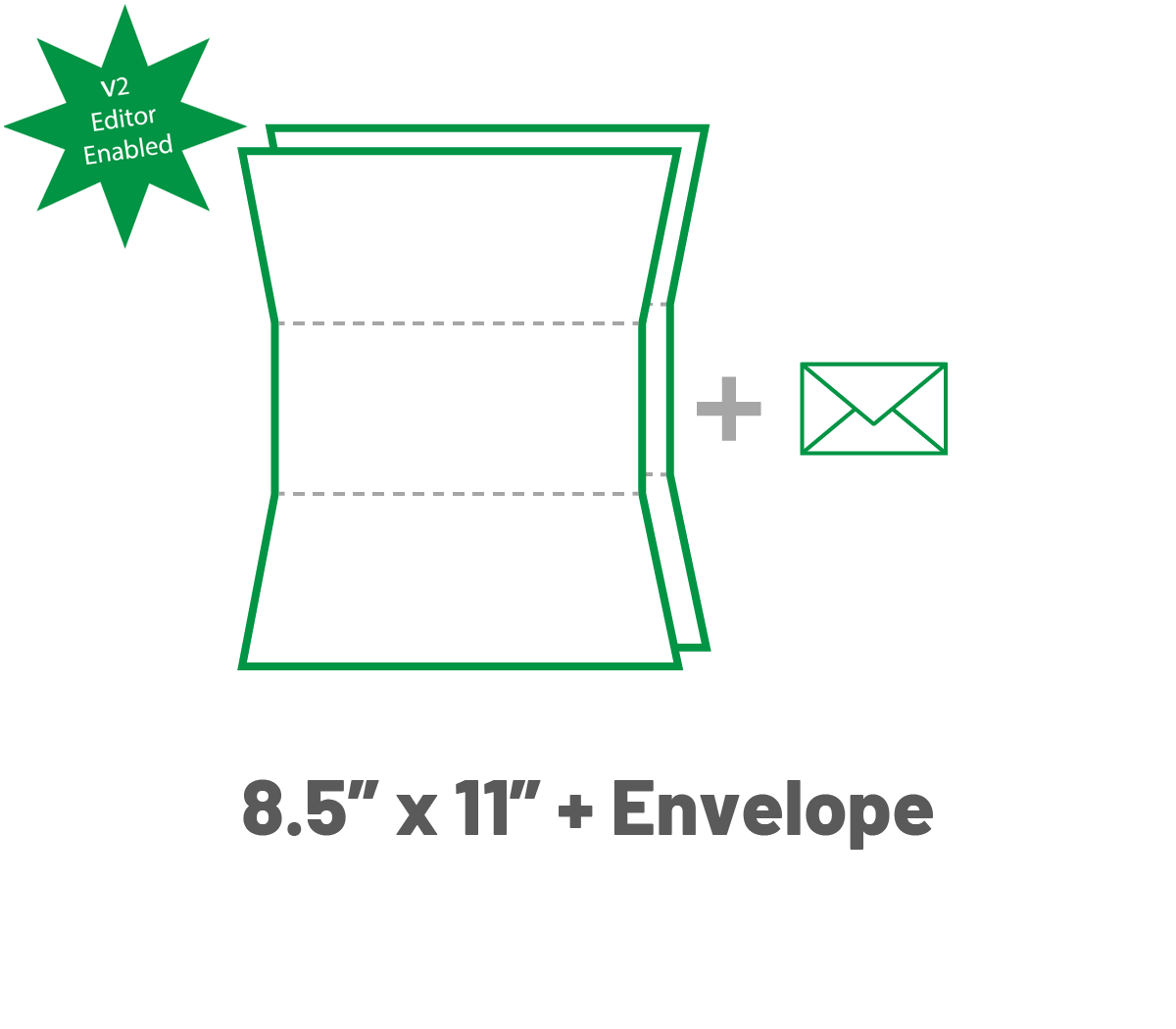 8.5 X 11 - Folded Letter + Envelope - Double Sided
