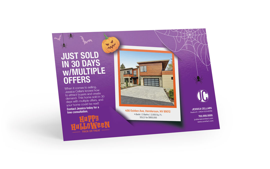 Seasonal Postcard - Web of Success  - Halloween