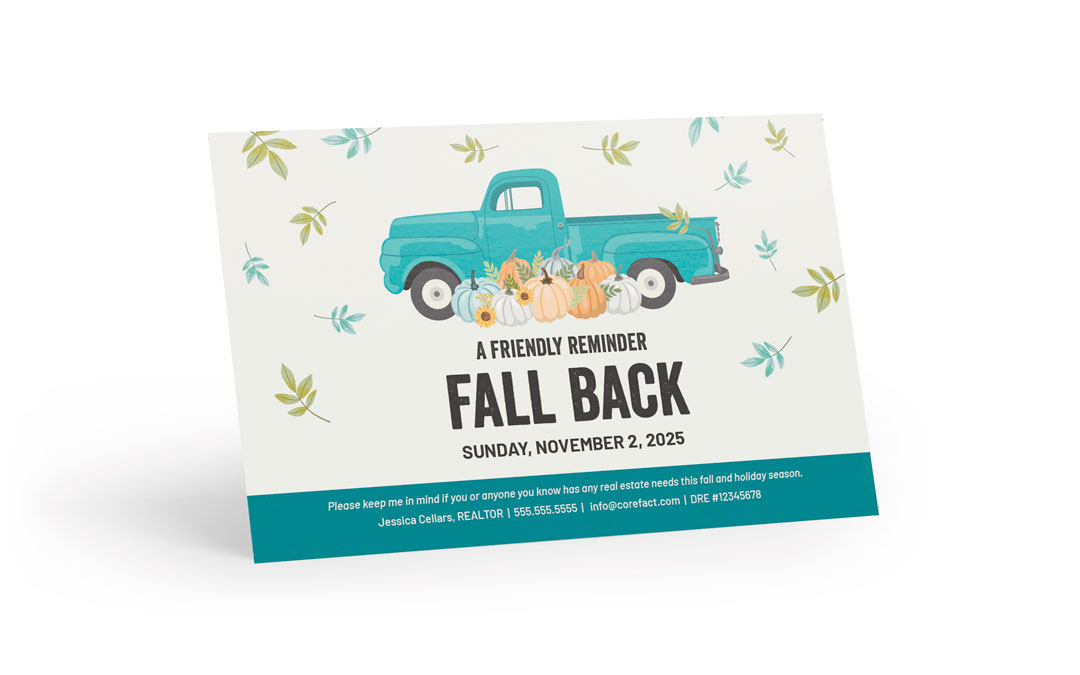 Seasonal Postcard - Fall Back Truck