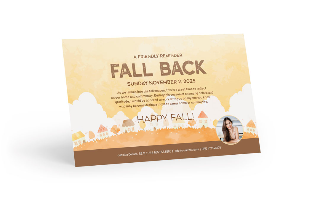 Seasonal Postcard - Happy Fall Back