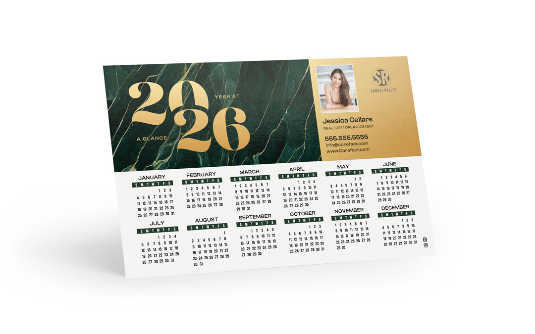 Calendar  Postcard  2026 - Gilded
