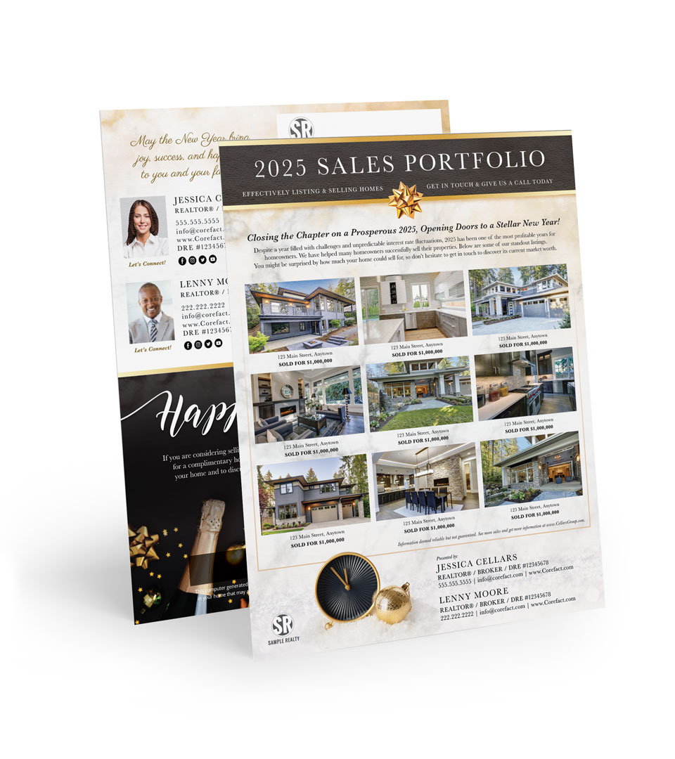 Sales Portfolio 2025 - Flat Mailer - Gold Marble (Team)