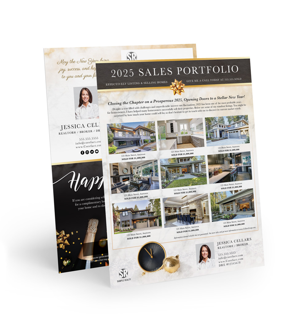 Sales Portfolio 2025 - Flat Mailer - Gold Marble