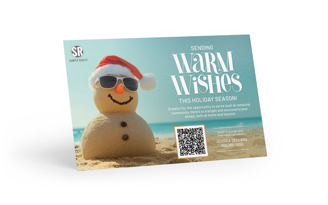 Seasonal Postcard - Warm Wishes - Beach Holiday