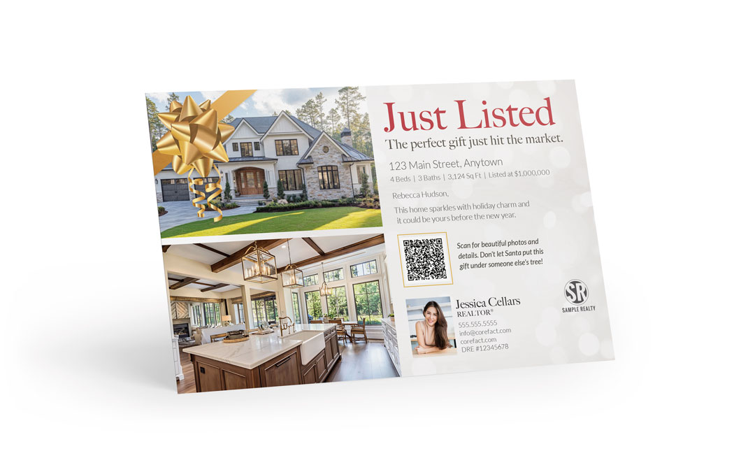 Seasonal Postcard - Just Listed Holiday - Perfect Gift