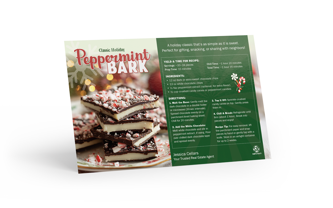 Recipe Postcard - Holiday - Peppermint Bark
