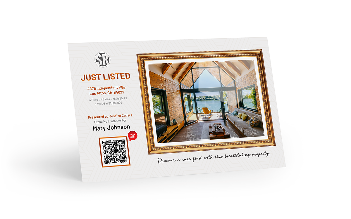 Foil & Varnish Postcard -  Copper Foil - Just Listed - Picture Perfect Home