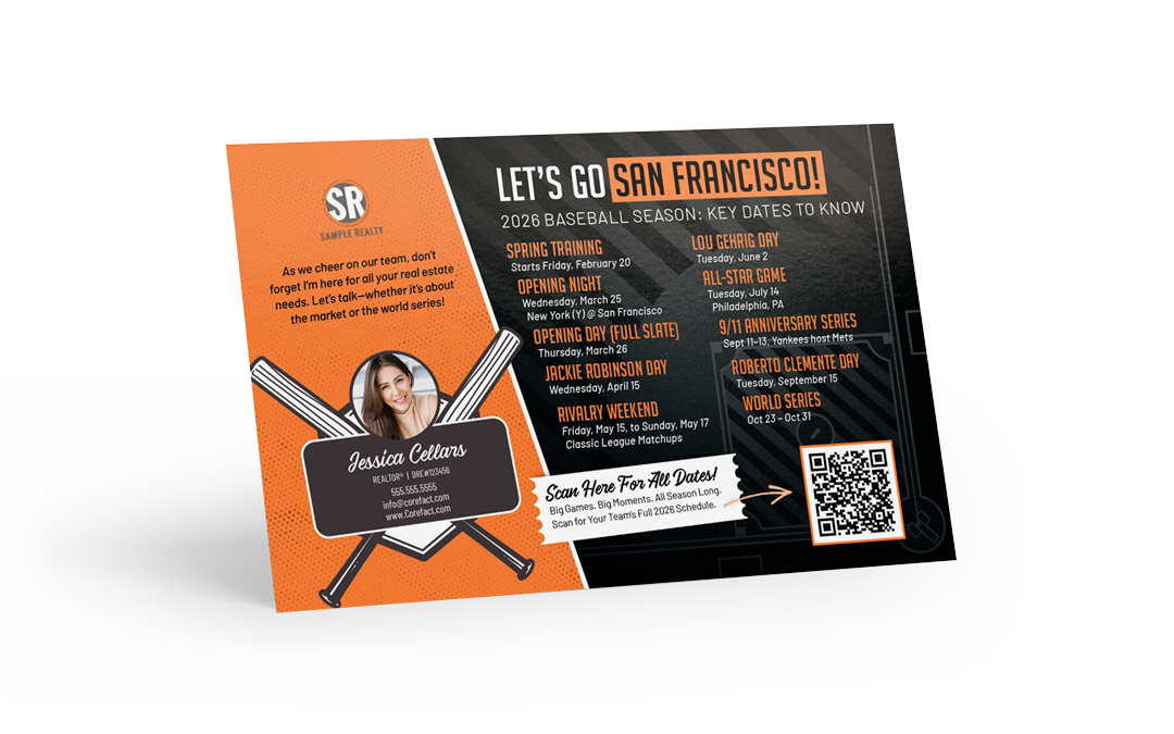 Baseball Schedule Postcard - San Francisco