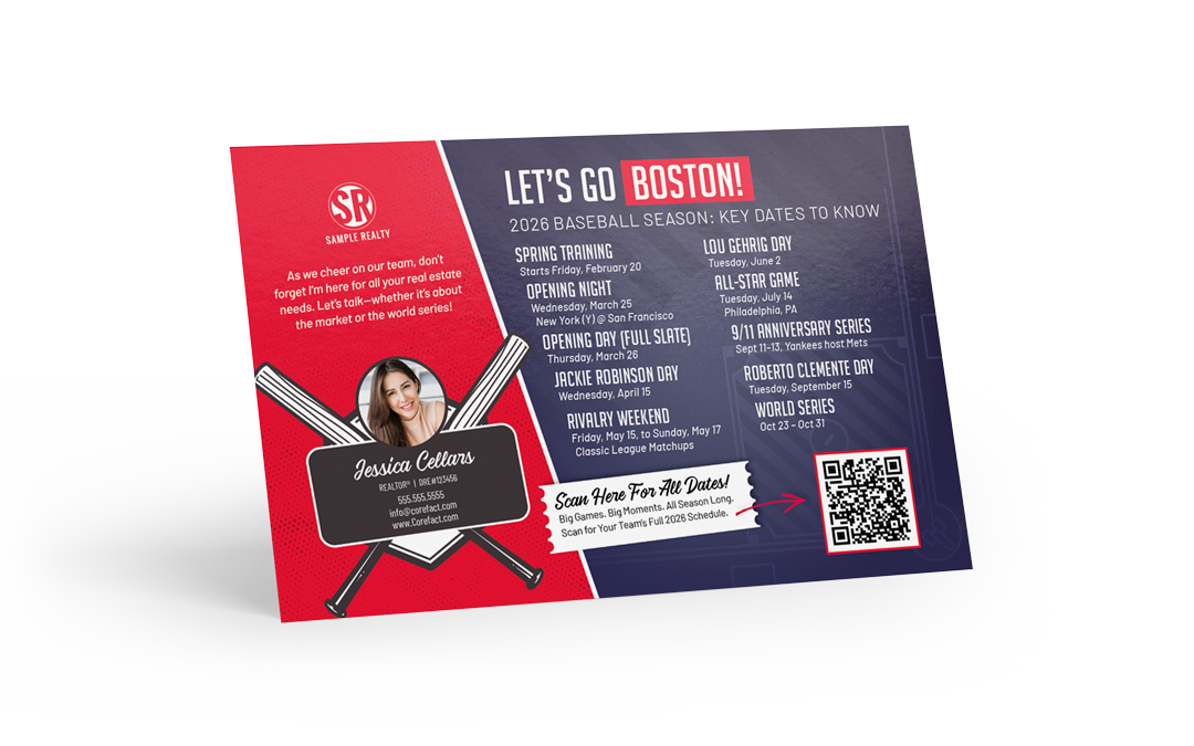 Magnets - Baseball Schedule Postcard - Boston (Print Only)