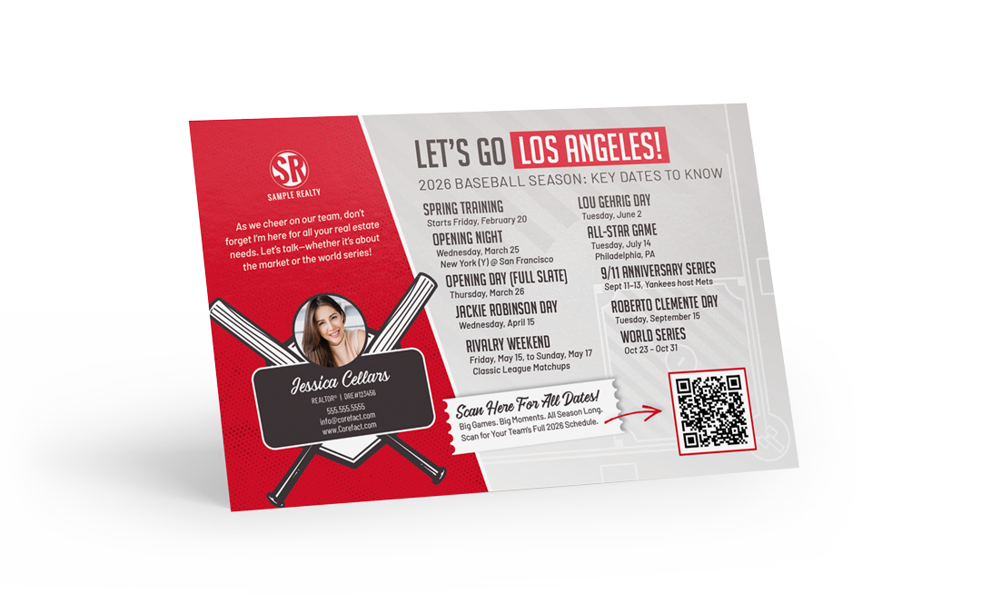 Magnets - Baseball Schedule Postcard - Los Angeles A (Print Only)