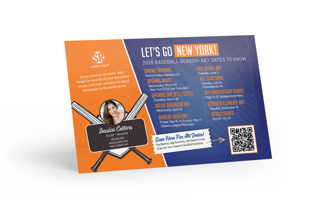 Magnets - Baseball Schedule Postcard - New York M (Print Only)