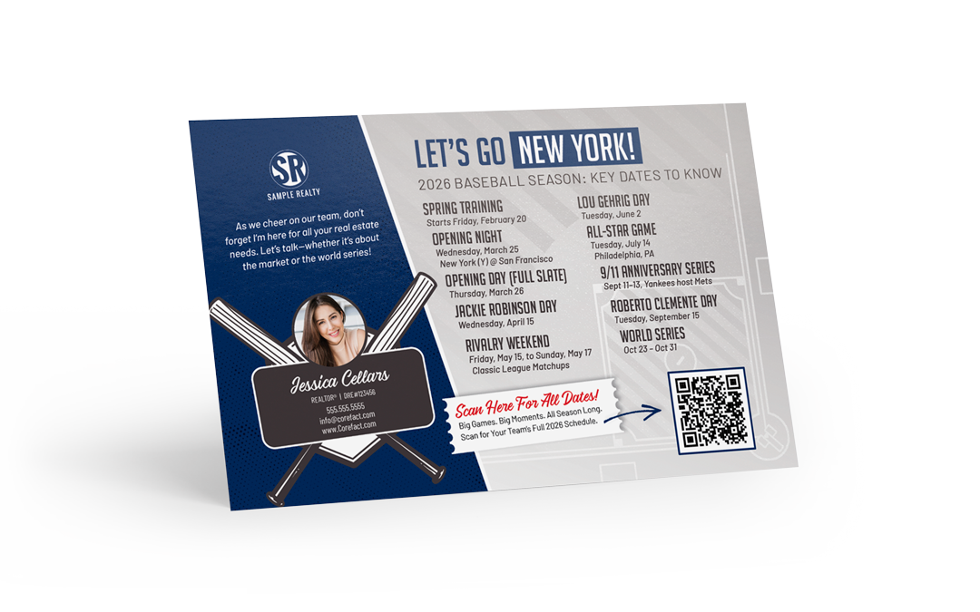 Magnets - Baseball Schedule Postcard - New York Y (Print Only)