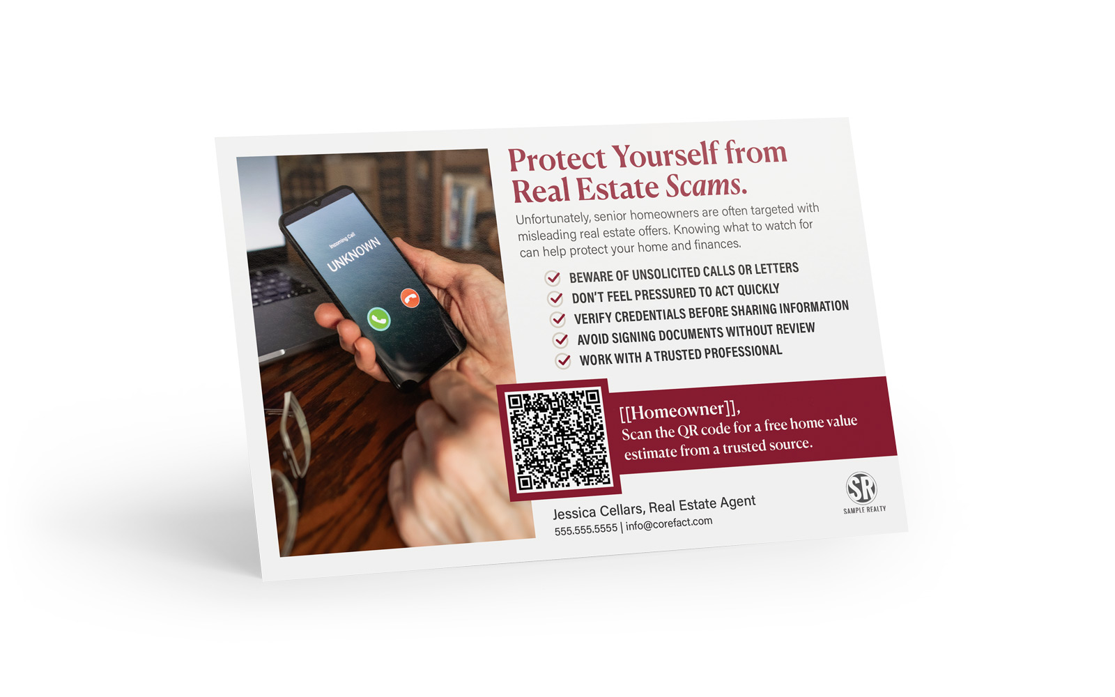 Senior Series Postcard - Home Estimate QR - Beware of Scams
