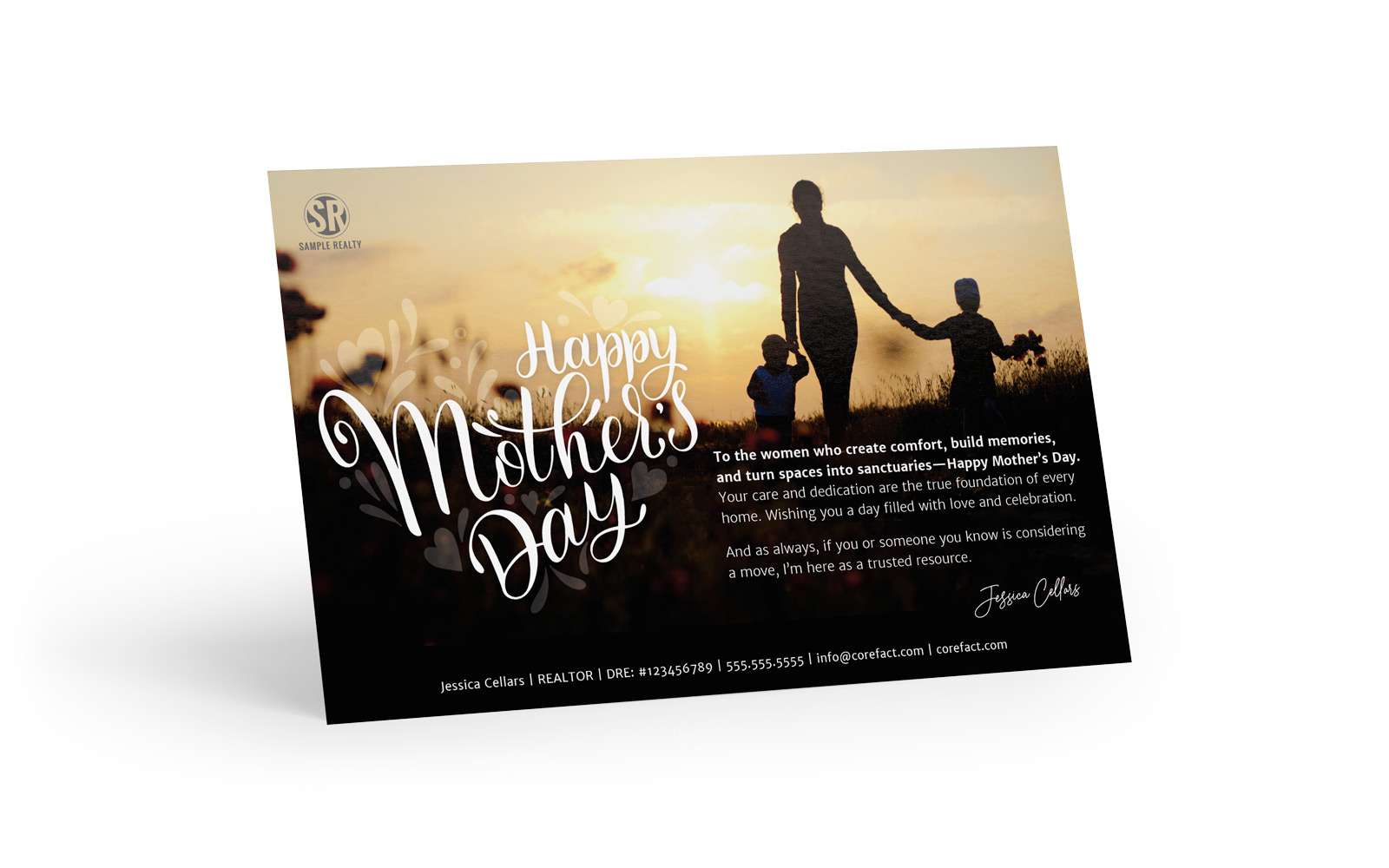 Seasonal Postcard - Happy Mother's Day - Silhouette