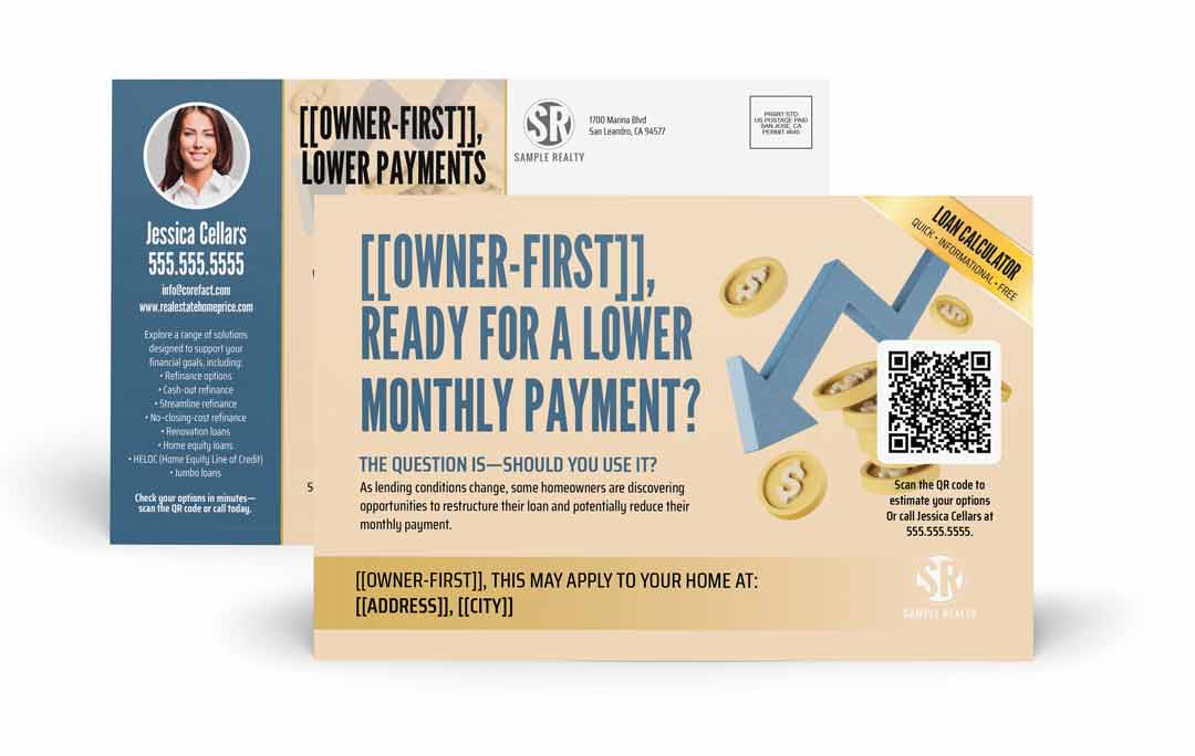 Lender Series Postcard - Custom QR - Lower Payment