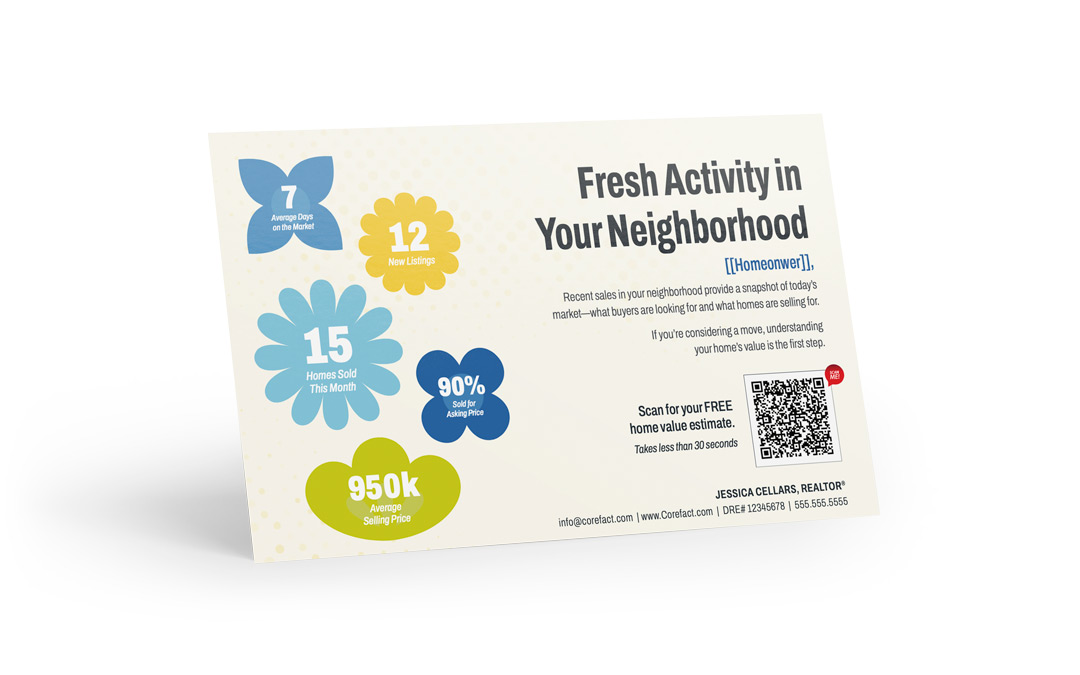 Seasonal Postcard - Market Report - Home Estimate QR - Fresh Activity