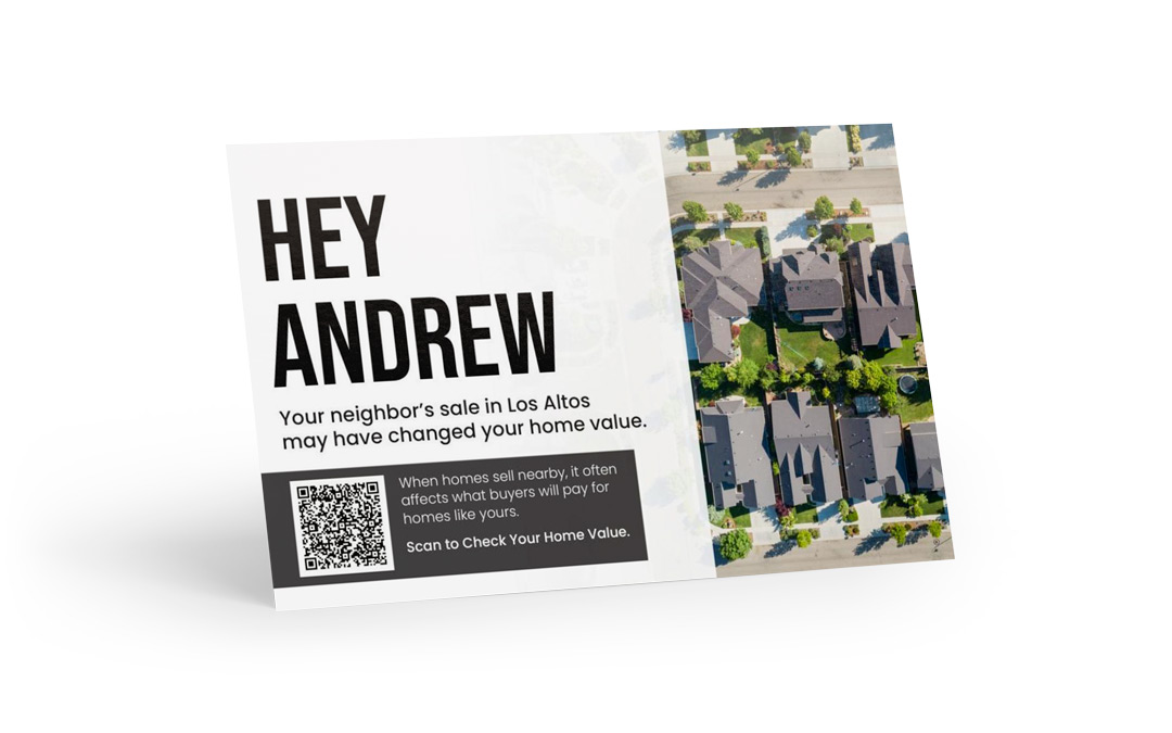 Home Estimate Postcard - Home Value QR -  Hey, Your Value Changed