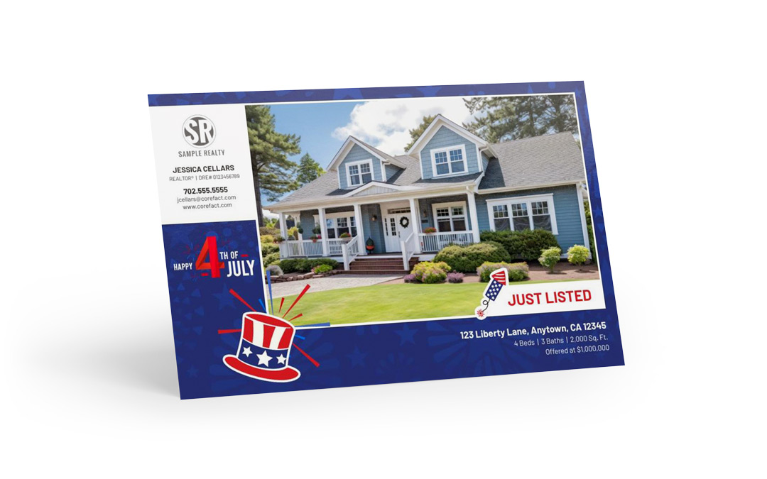 Seasonal Postcard - Just Listed - 4th of July
