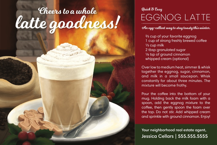 Corefact Recipe Postcard <br> Eggnog Latte Corefact Recipe Postcard <br> Eggnog Latte