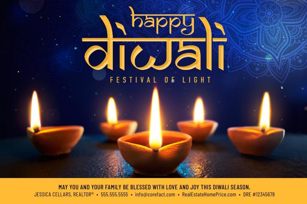Corefact Seasonal Postcard <br> Happy Diwali Lights Corefact Seasonal Postcard <br> Happy Diwali Lights