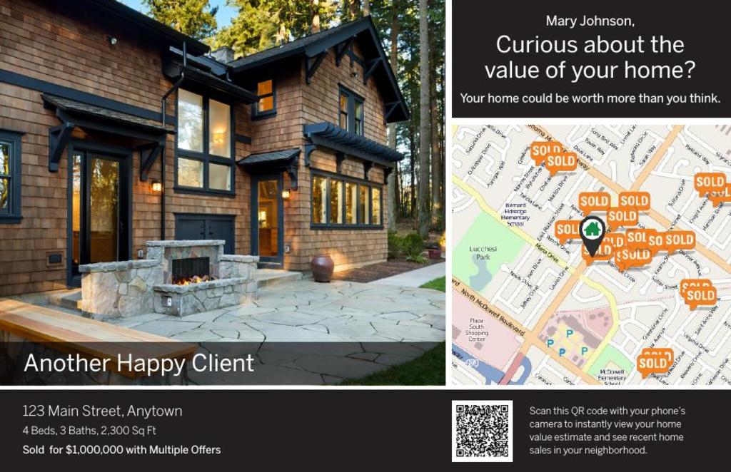 Just Sold Postcard - Home Estimate QR Code - Champion