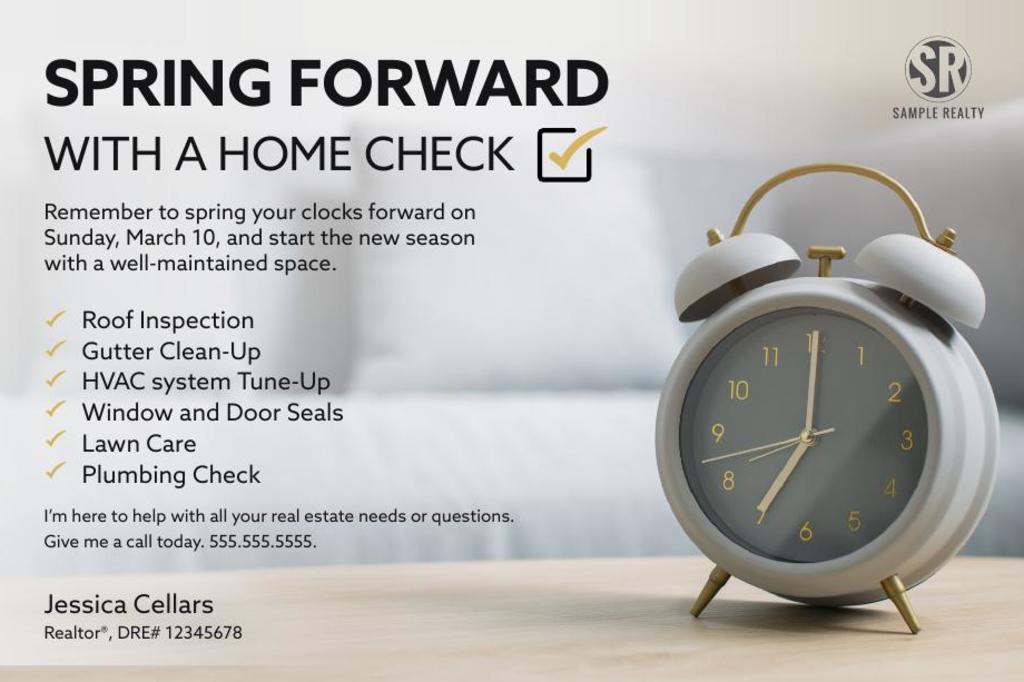 Seasonal Postcard - Spring Forward - Home Check