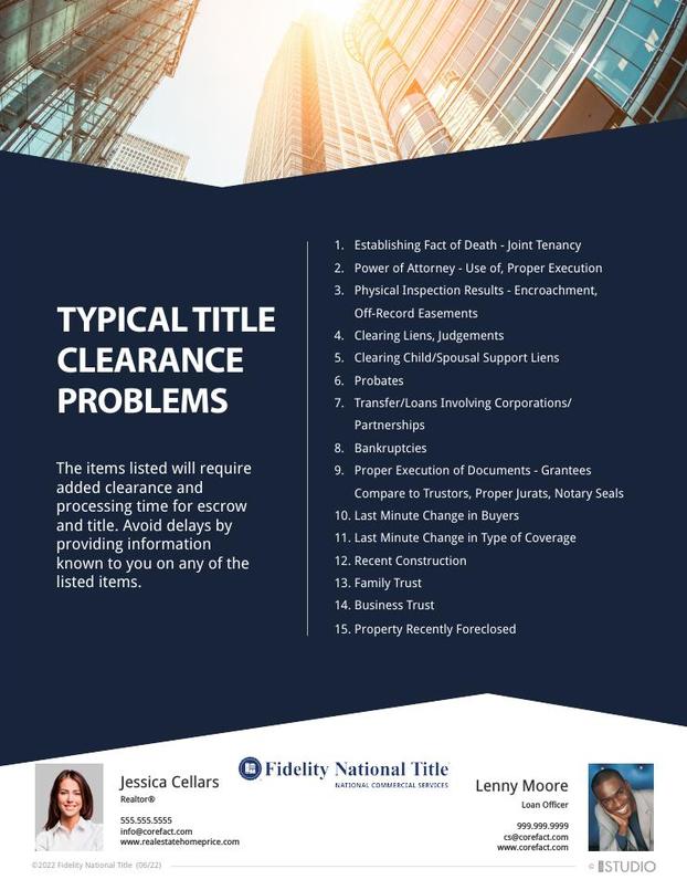 Typical Title Clearance Problems - Team