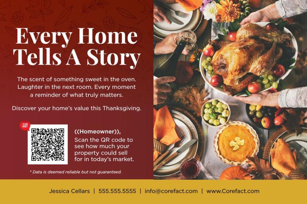 Seasonal Postcard - Happy Thanksgiving - Home Estimate QR