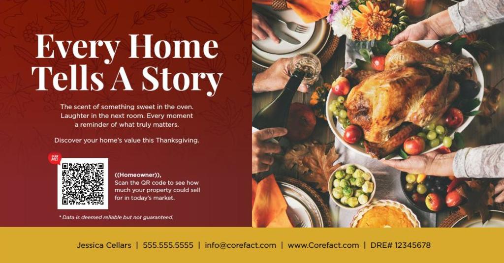 Seasonal Postcard - Happy Thanksgiving - Home Estimate QR