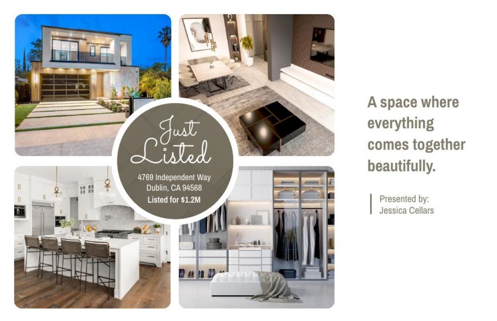 Just Listed Postcard - Inspired Living - Four Photos  01