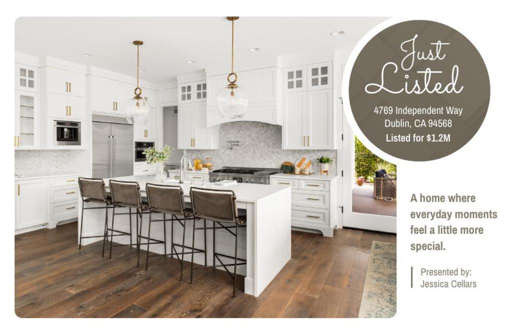 Just Listed Postcard - Inspired Living - One Photo  02