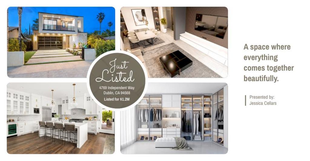 Just Listed Postcard - Inspired Living - Four Photos  01