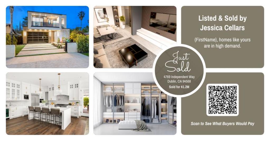 Just Sold Postcard - Inspired Living - Four Photo