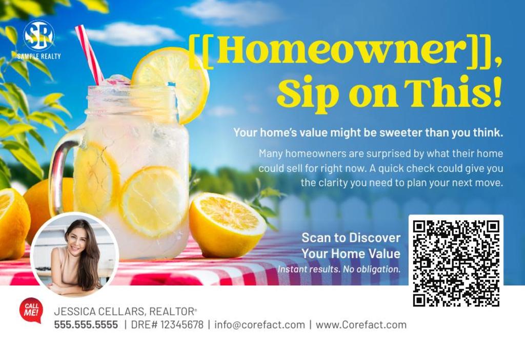 Seasonal Postcard - Summer Home Estimate QR - Sip on  This