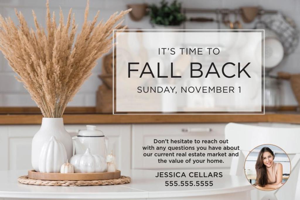 Seasonal Postcard - Time To Fall Back