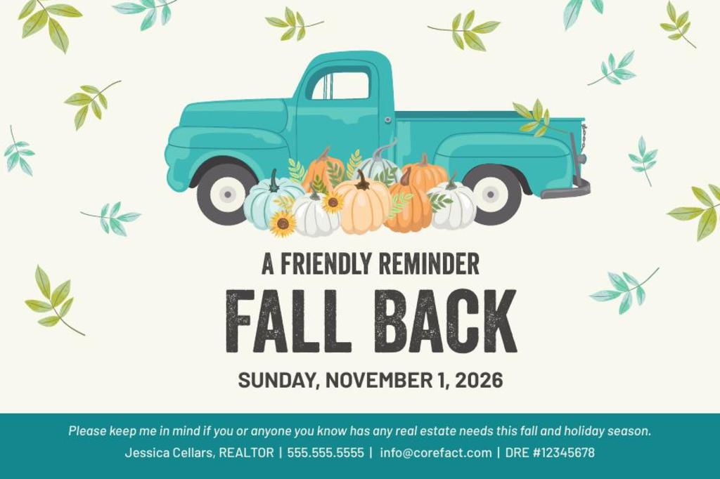 Seasonal Postcard - Fall Back Truck