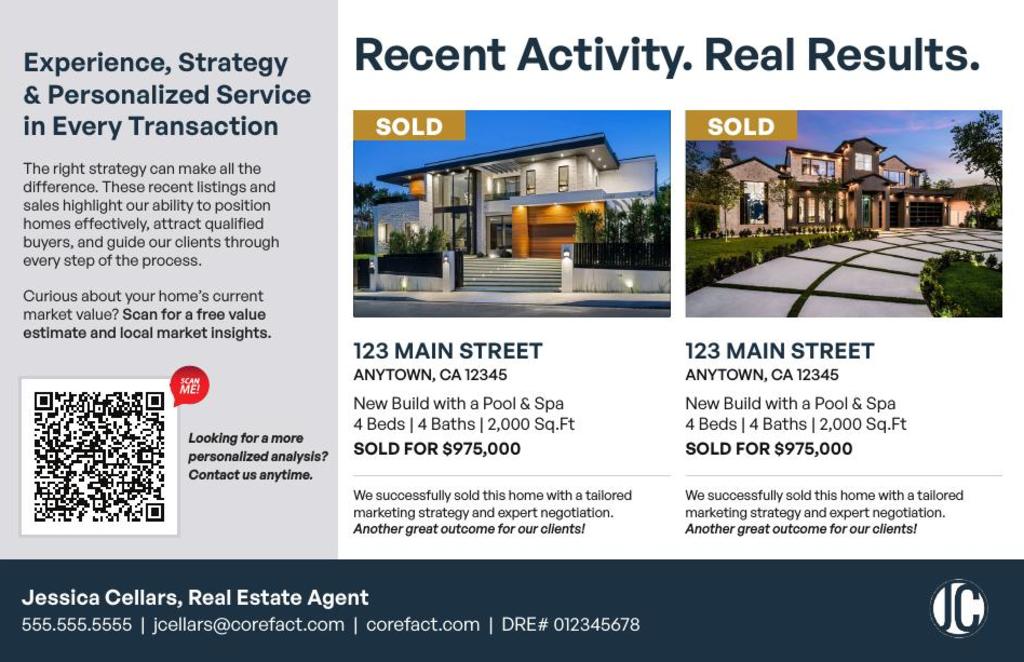 Proof of Production Postcard - Real Results  - QR - Two Photos