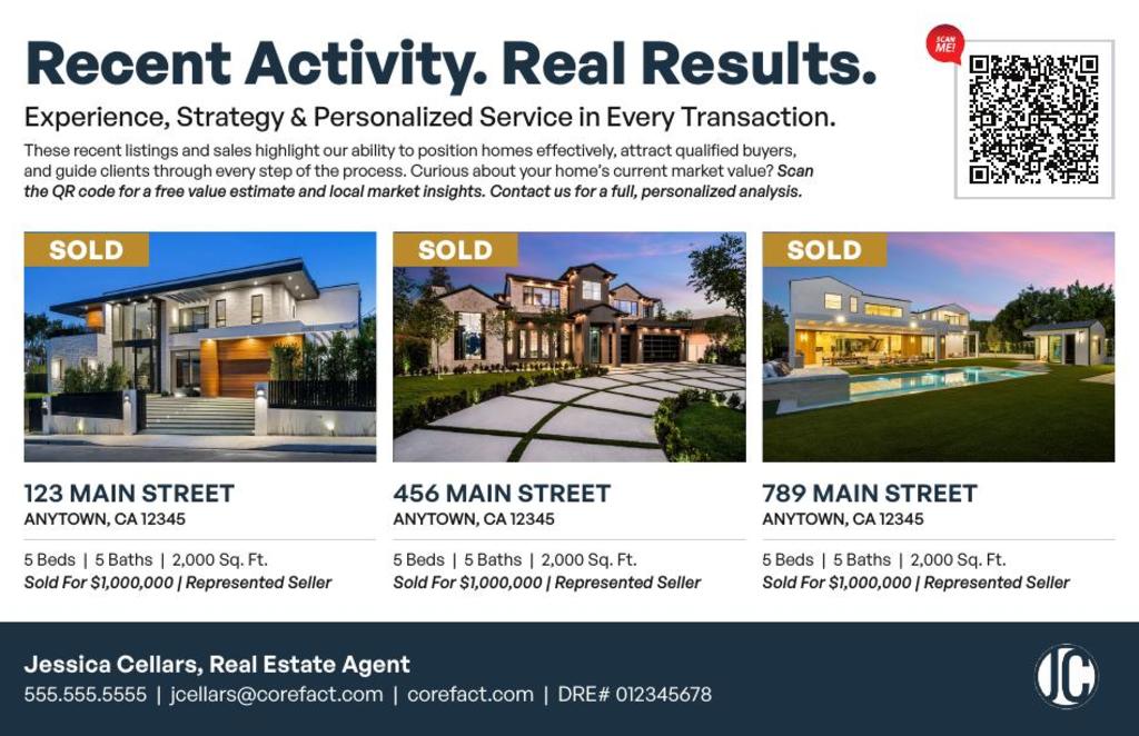 Proof of Production Postcard - Real Results - QR - Three Photos