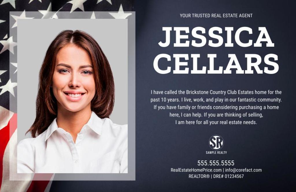 Agent Announcement Postcard - Home Estimate QR Code - Stars and Stripes (Optional Back)
