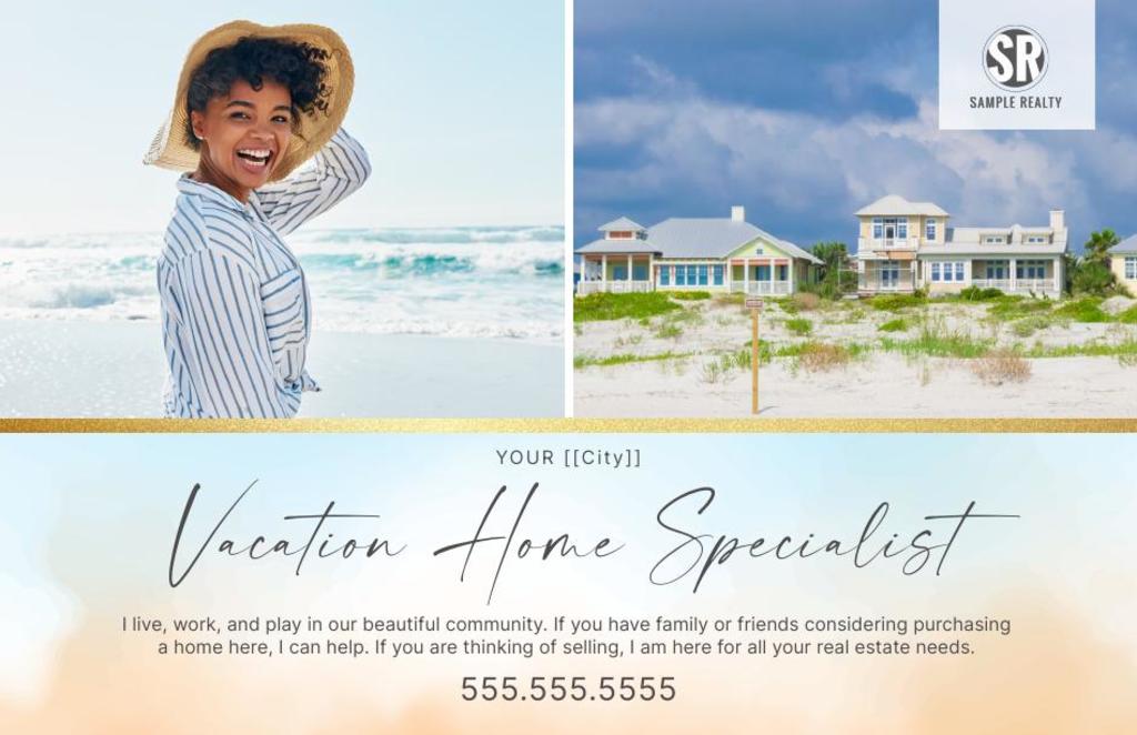 Agent Announcement - Vacation Home Specialist (Optional Back)
