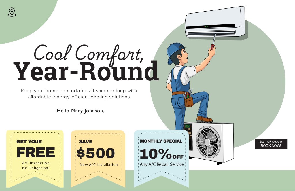 HVAC Postcard - Cool Comfort Year Round
